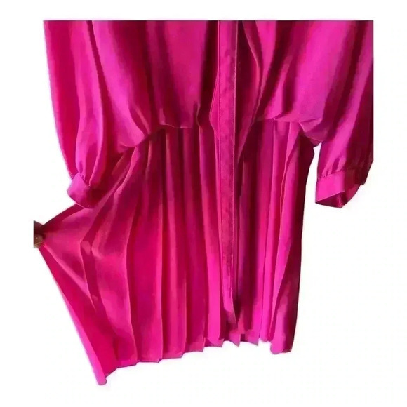 Leslie Fay Petite Pink Dress with Tie Neck - Size 14P - Picture 3 of 7